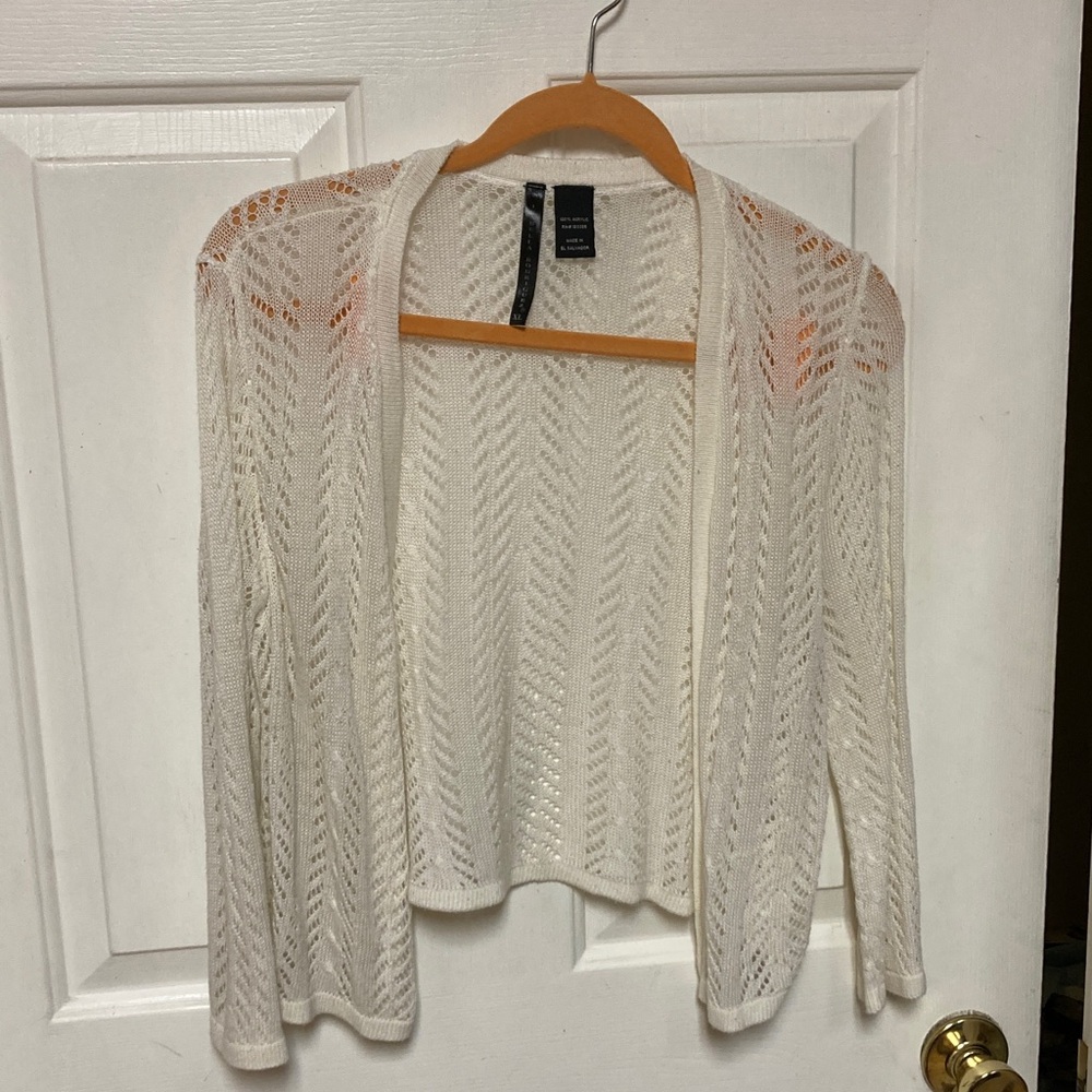 Isabella Rodriguez off white Open-Front Cardigan